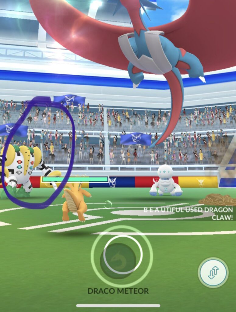 Can someone please identify the circled Pokémon I was raiding with?