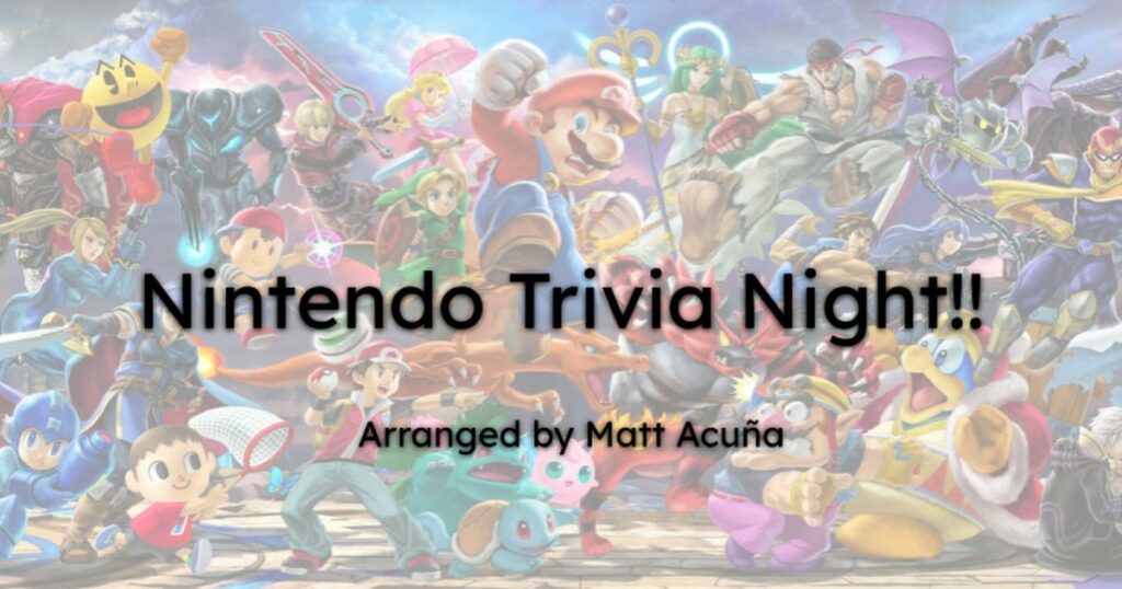 I hosted a big 100-question Nintendo Trivia Night for my friends, now I want to share my presentation with others!
