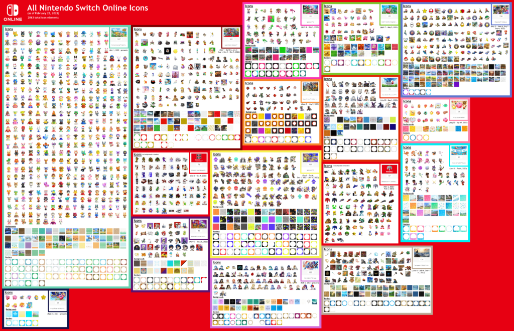 [INFOGRAPHIC] Infographic of every Nintendo Switch Online icon element to honor the 1-year anniversary of the icons