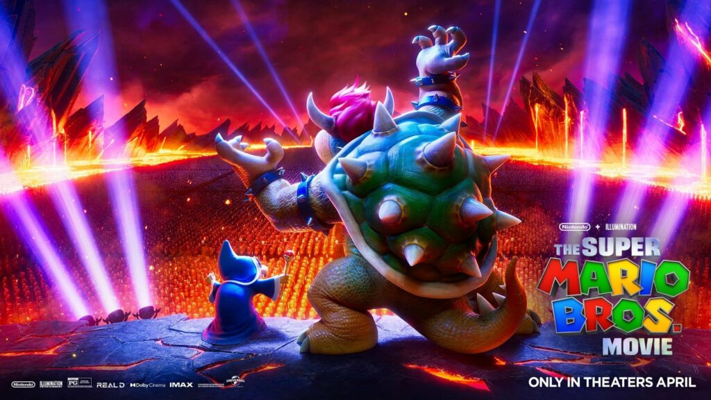 New poster for the Super Mario Bros Movie featuring Bowser and Kamek