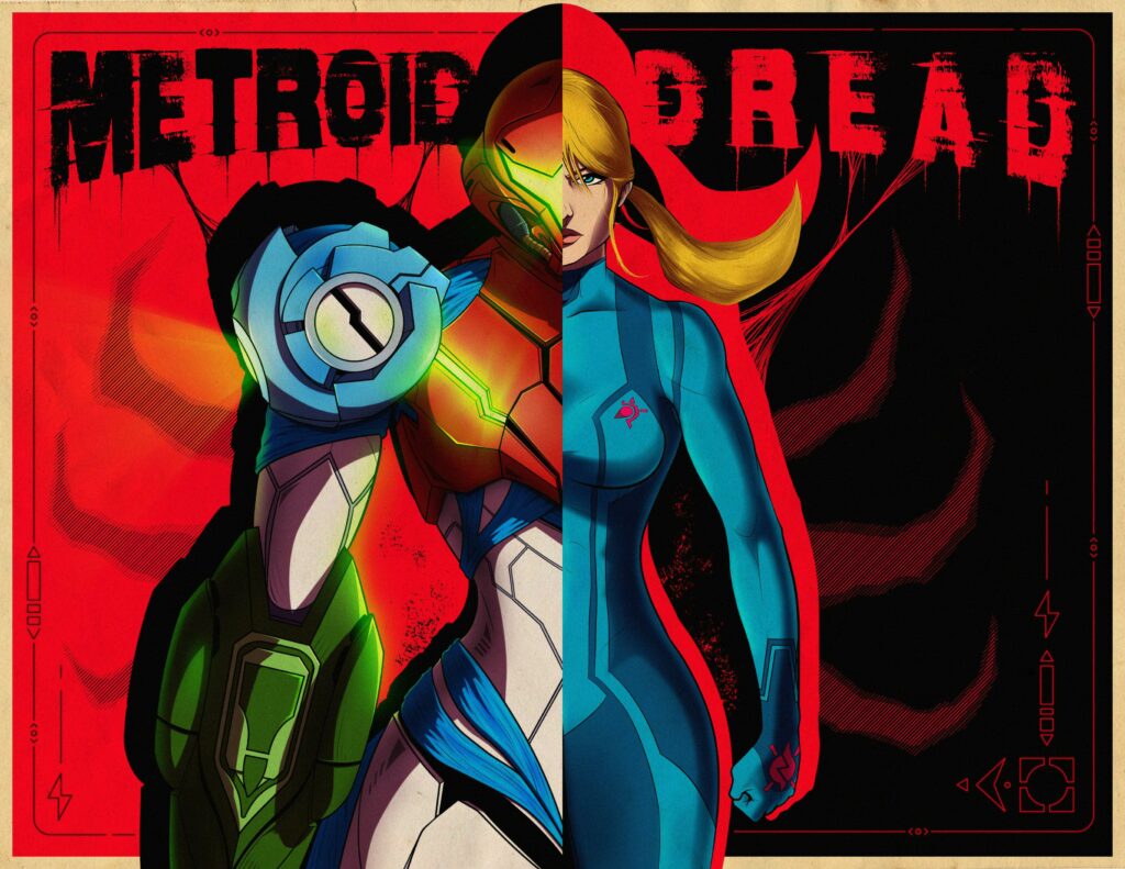 With all this Metroid hype I thought I'd share this diptych I made of Samus recently. Dread was amazing and I'll be getting Prime Remastered once it's out physically!