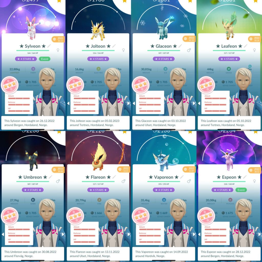My perfect Eevee evolution collection. No shinies thou.