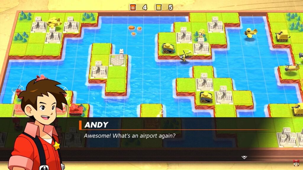 A mistranslation in an early Advance Wars scene made Andy's infamous "What's an airport?" line look even more foolish