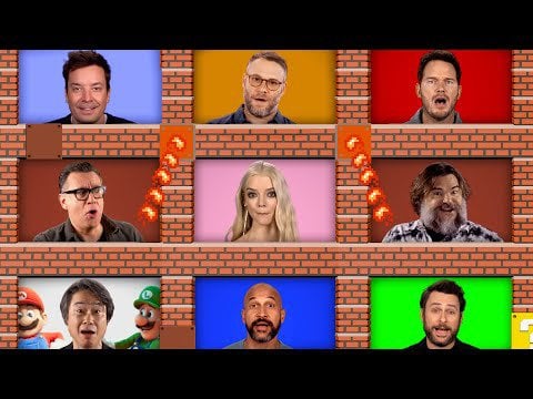 Cast of Super Mario Movie Doing Mario Theme on Jimmy Fallon WITH SHIGERU MIYAMOTO!