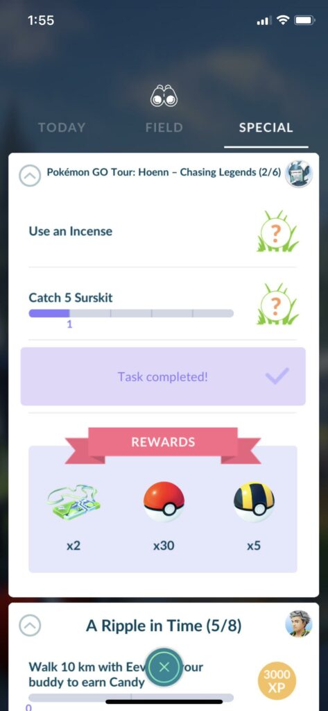 Is anyone else not seeing the Pokémon they chose I only have one from the research