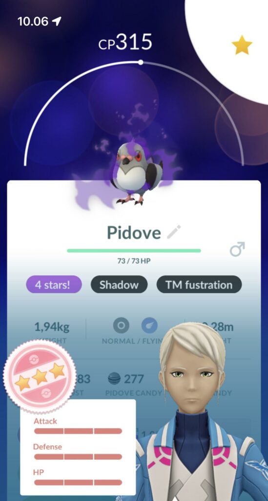 Been hunting shadow Beldum and getting nothing higher than 2 stars, then the game decides to taunt me with this…