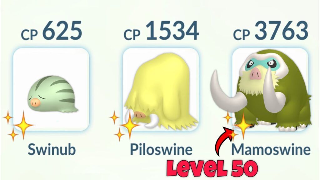 Shiny Swinub Evolution Line Team in Pokemon GO