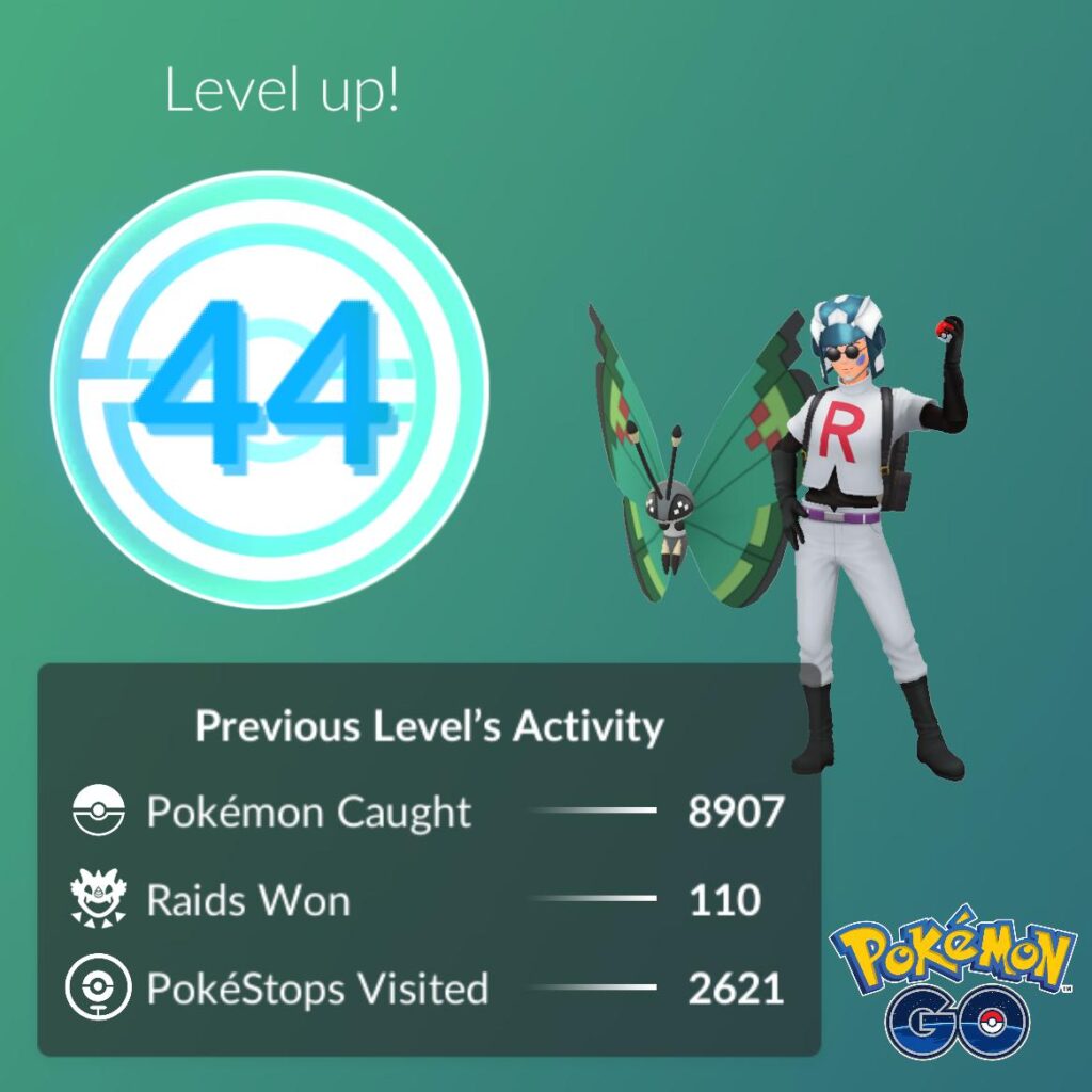 Finally leveled up to 44 last night! 🥳