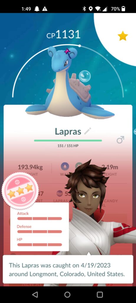 I got a perfect events Lapras