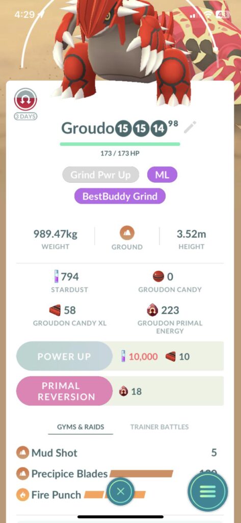 As a pretty casual player i managed to Lvl 40 & Double Move my groudon!