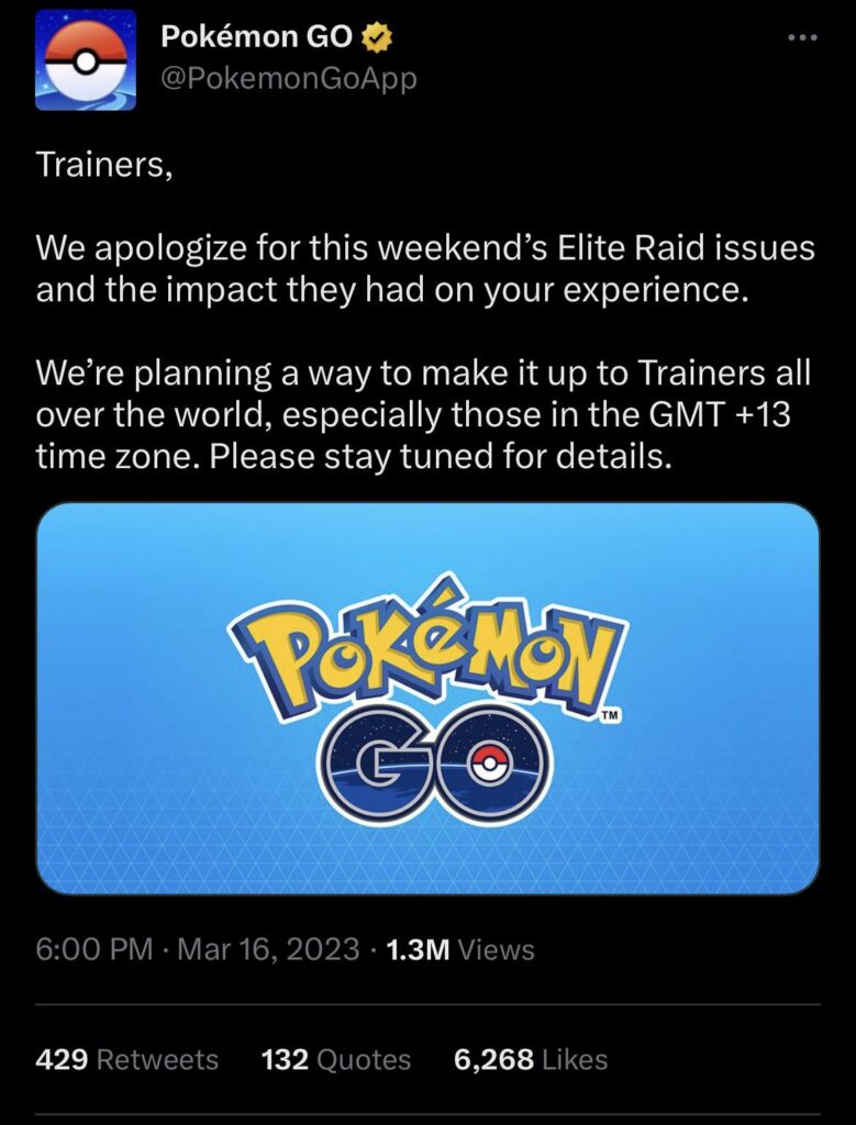 So where is our make up event Niantic? It’s been 3 weeks.