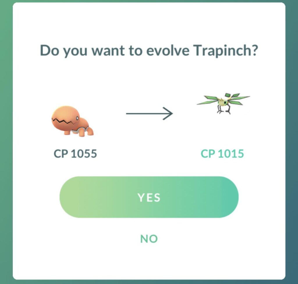 Never seen a pokemon losing its CP during evolution!