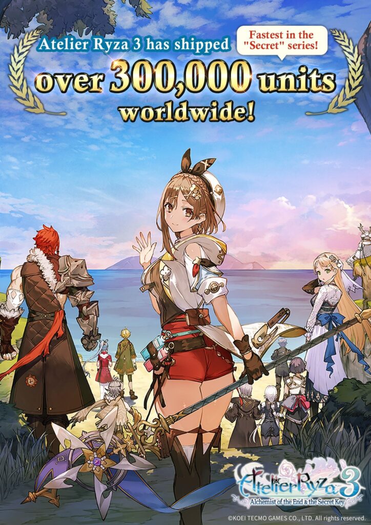 Atelier Ryza 3 has sold over 300k units worldwide since launch.