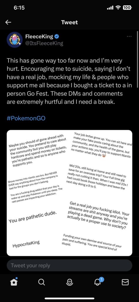 Ok, some people are officially taking it too far. I get some people are mad but just because someone likes to play the game doesn’t mean you have to bring them down.