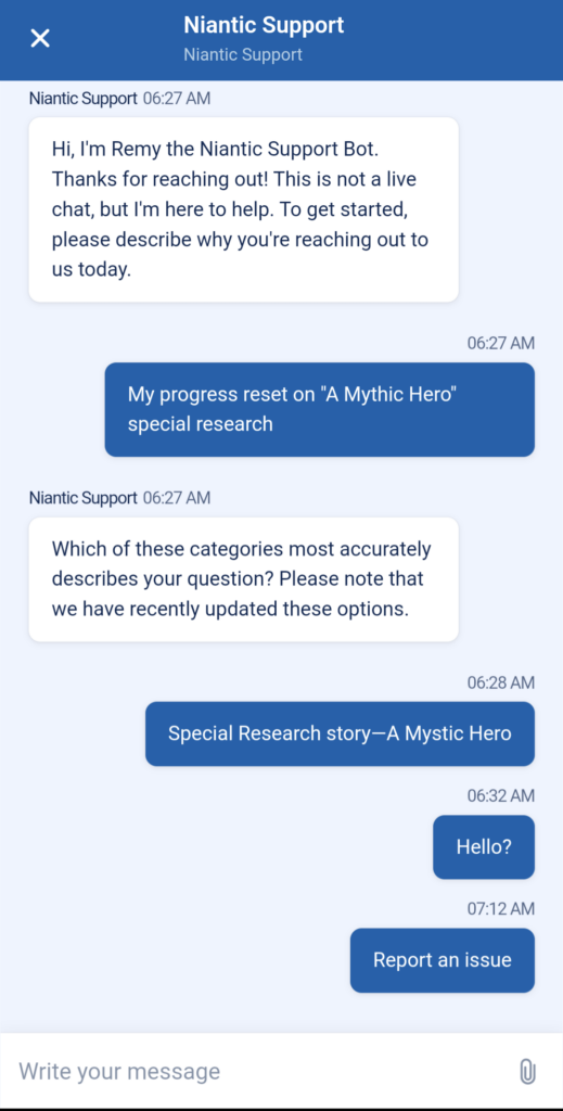 Is there a Niantic Support for the Niantic Support?