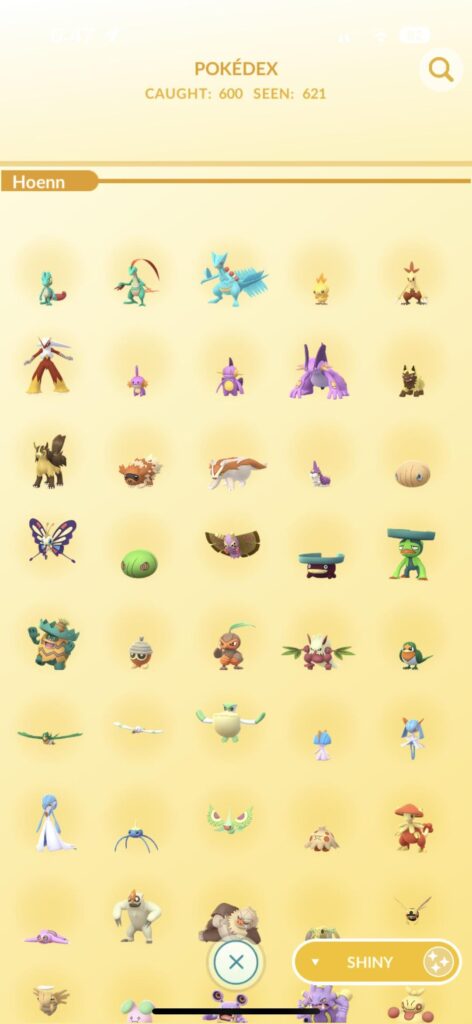After trades, struggling through honen tour and finally finishing the masterwork quest I completed the shiny dex for honen