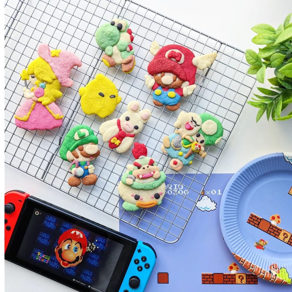 I made Mario cookies from different games