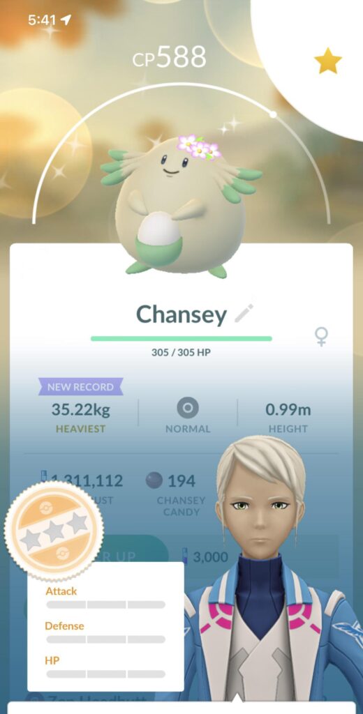 Got a shiny Chansey with ZERO IVs. What should I name her?