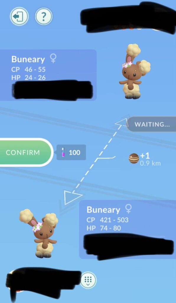 Interesting glitch I came across when trading Buneary yesterday