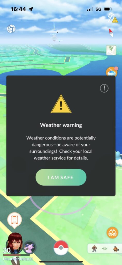 PoGo: “Watch out for the weather! The weather: ☀️☀️☀️
