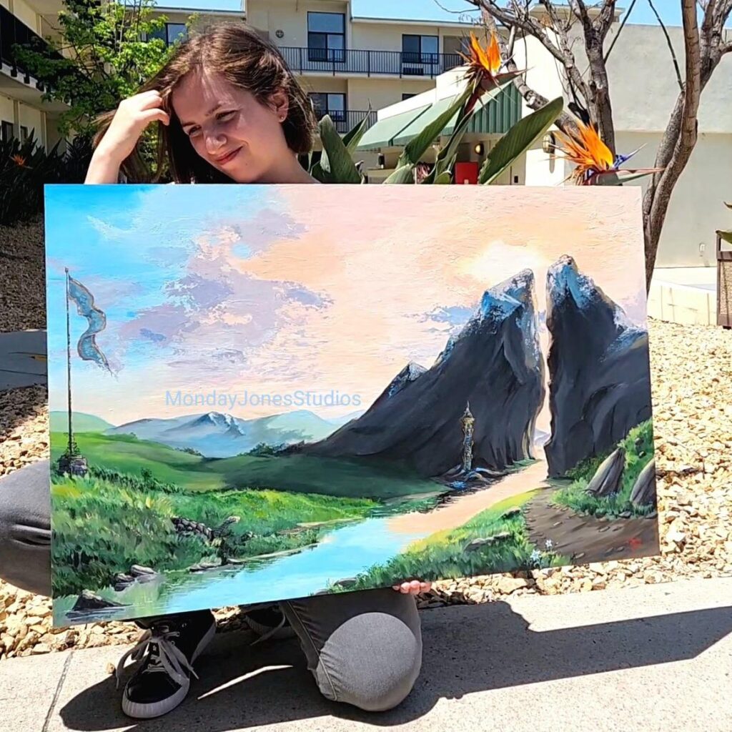 I painted the Dueling Peaks from Breath of the Wild
