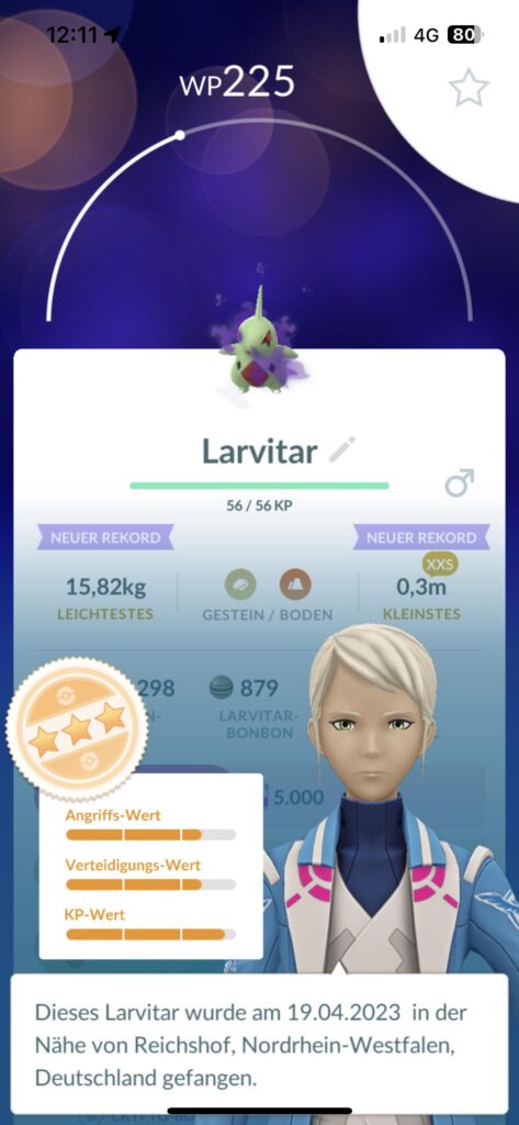 Tiny shadow Larvitar with decent IV‘s