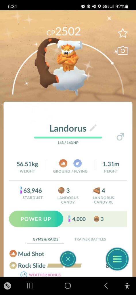 After getting so frustrated with these Landorus raids... ended up with a shiny surprise!