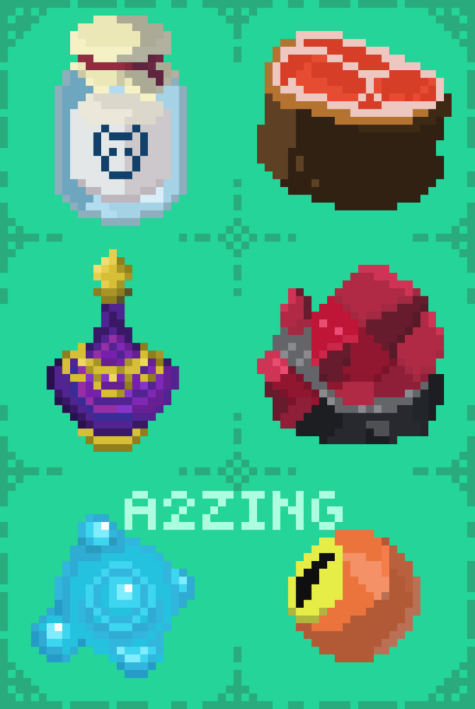 Pixel Art Study on Breath of the Wild Items
