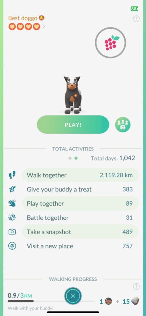 My mom has had one buddy the entire time she’s played