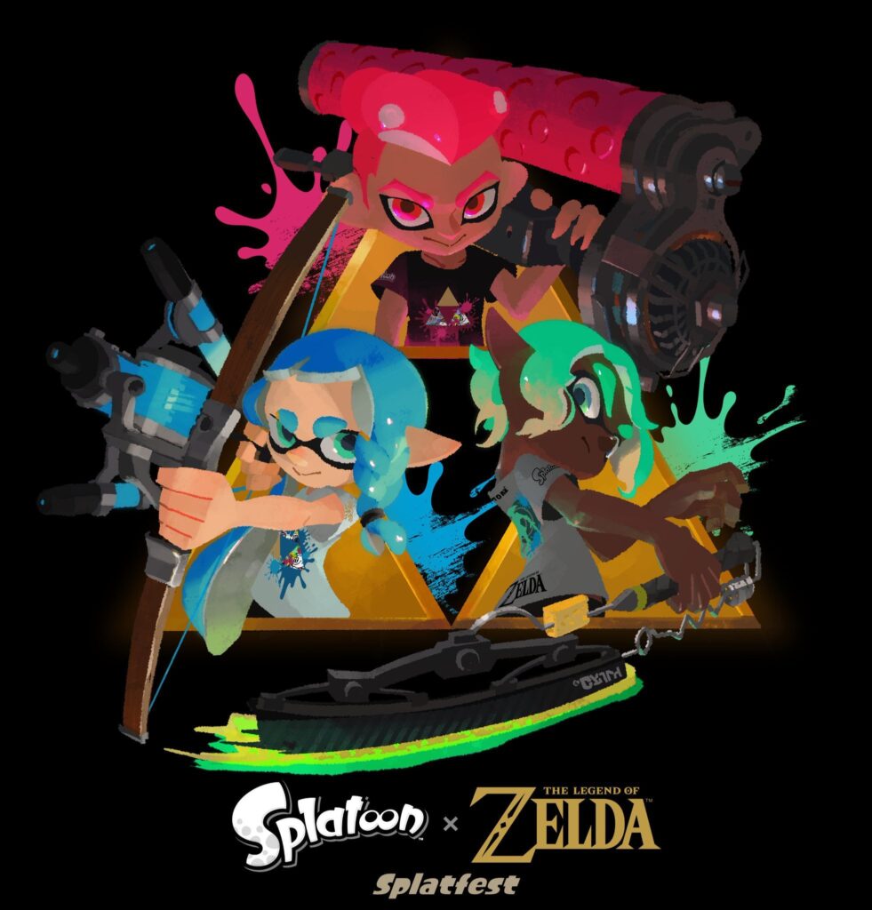 [Nintendo] A special Splatoon x The Legend of #Zelda Splatfest in #Splatoon3 is ink-coming! Will you side with #TeamPower, #TeamWisdom, or #TeamCourage? This special in-game event runs from 5/5 at 5pm PT to 5/7 at 5pm PT!