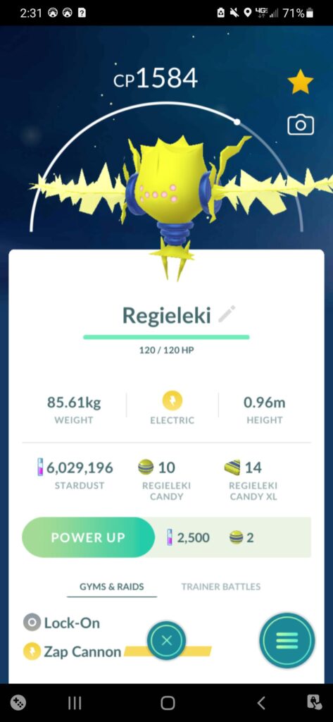 If you tap a regieleki in your box, scroll away from it, and scroll back, you get to see this absolutely cursed version of it