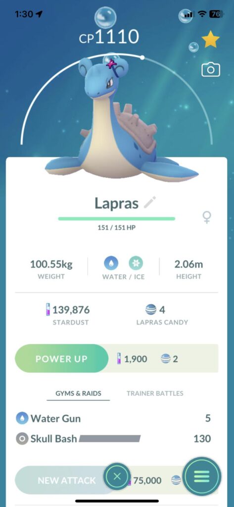 What’s with the thing on lapras?