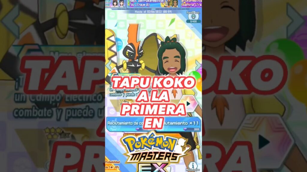 Reclutamiento de Tapu Koko y Tilo en Pokemon Masters EX #shorts #pokemon #gacha