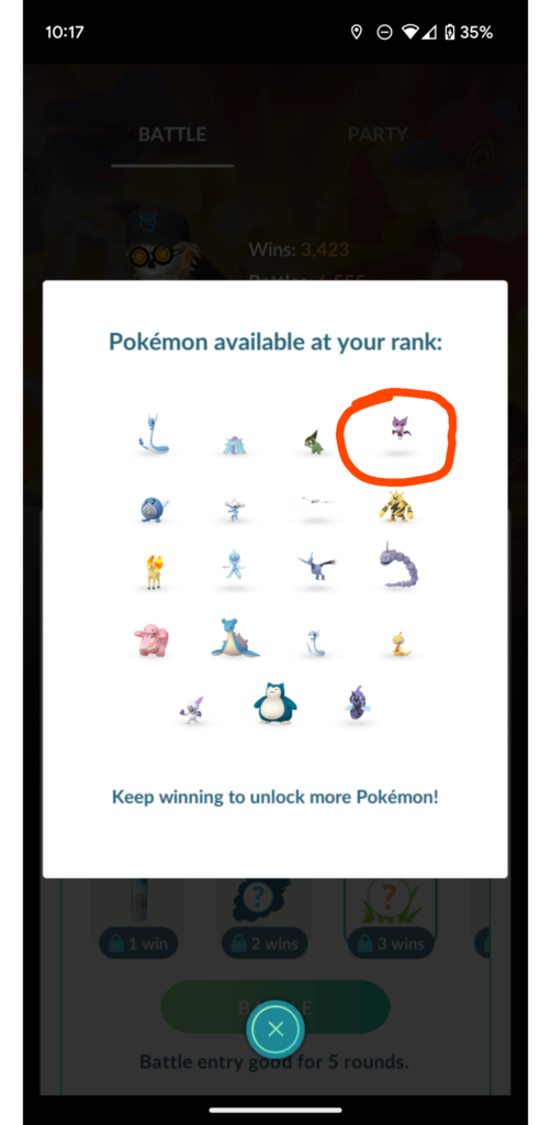 They need to remove noibat from the 2500 ELO reward pool. I am NOT excited to get this as a high-tier reward encounter after it's community day