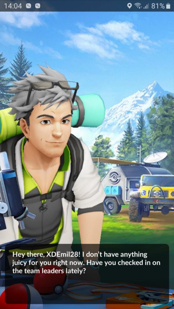 Let's Go quest Dialogue. It's probably going on after the end from the team Valer event