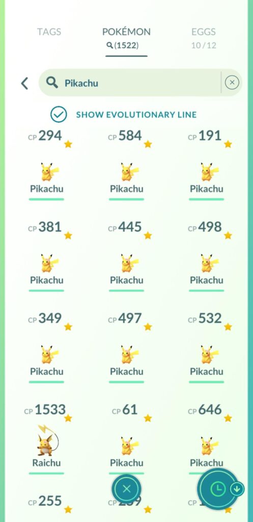 'Never' transferred a pikachu (evolution)