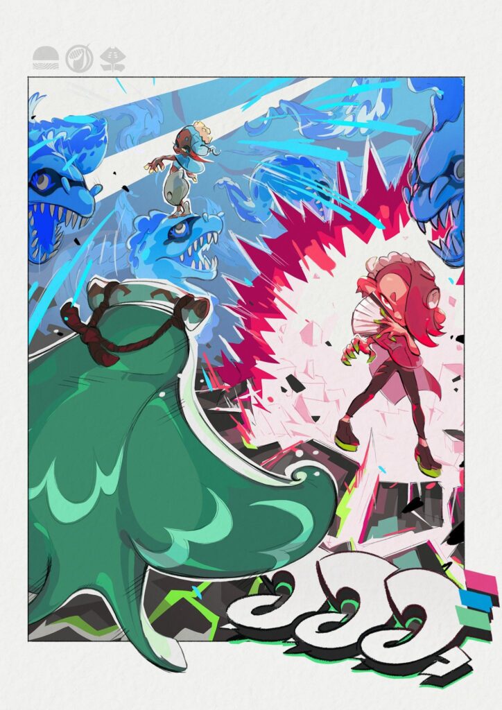 Official Artwork has been released to commemorate the Splatoon x The Legend of Zelda Splatfest which starts tonight at 5pm PT!