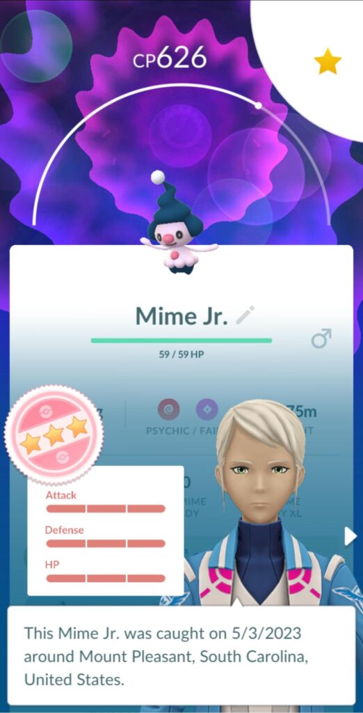 My First Mr. Mime Jr. has 100% IVs