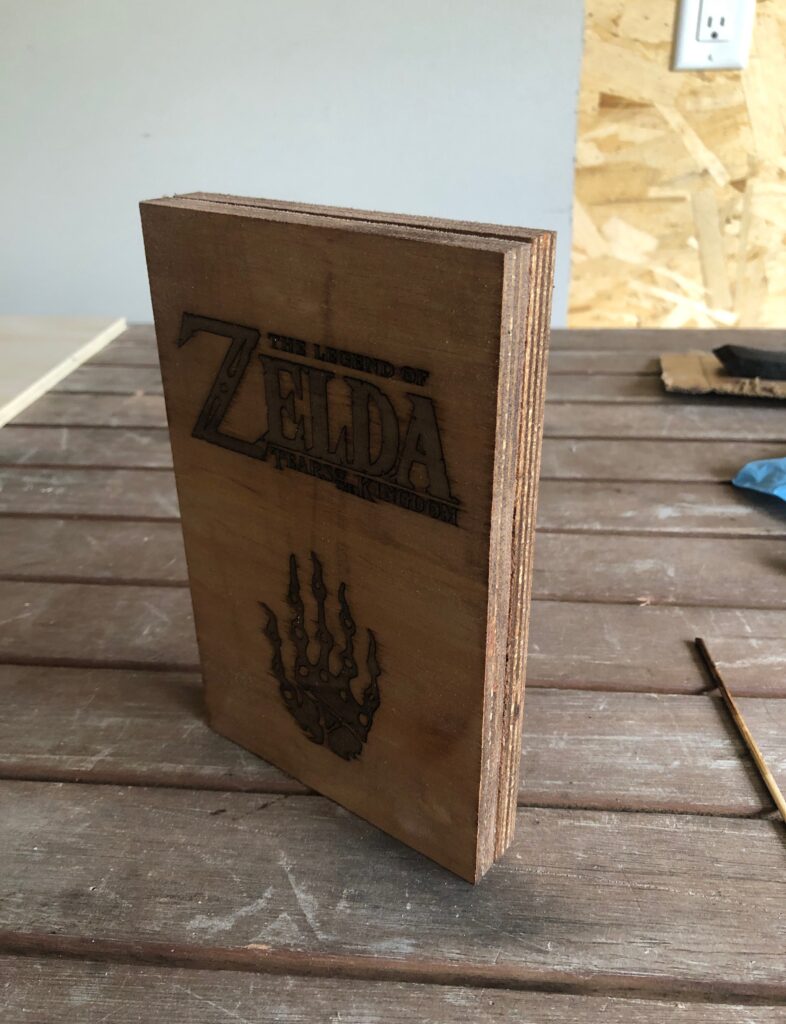 Almost completed book style case for the game, just need to add hinges.