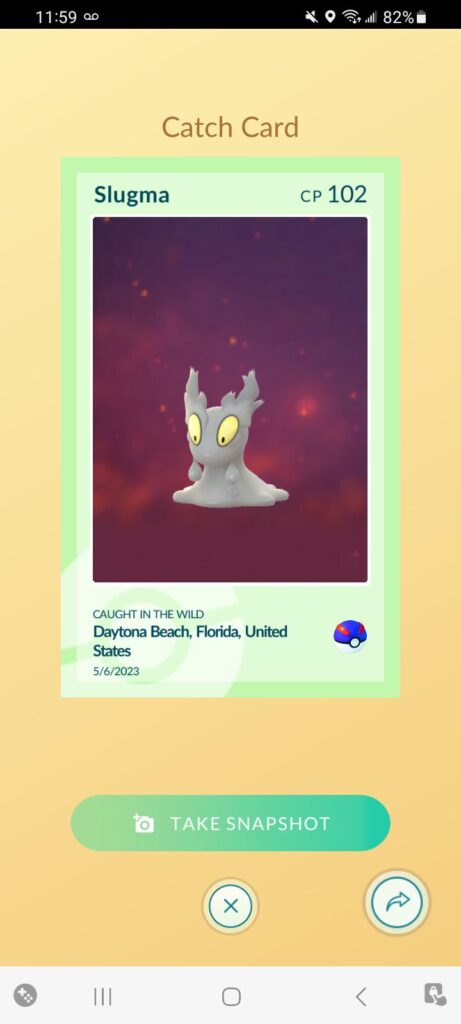 Shiny Slugma by the sea