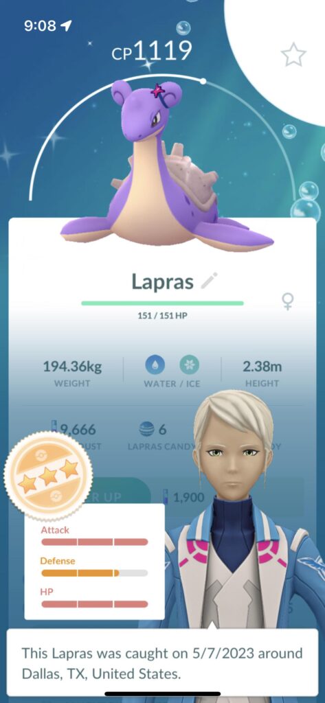 Sorry a bit late to the party but I got shiny Shuriken Lapras! She’s gorgeous!