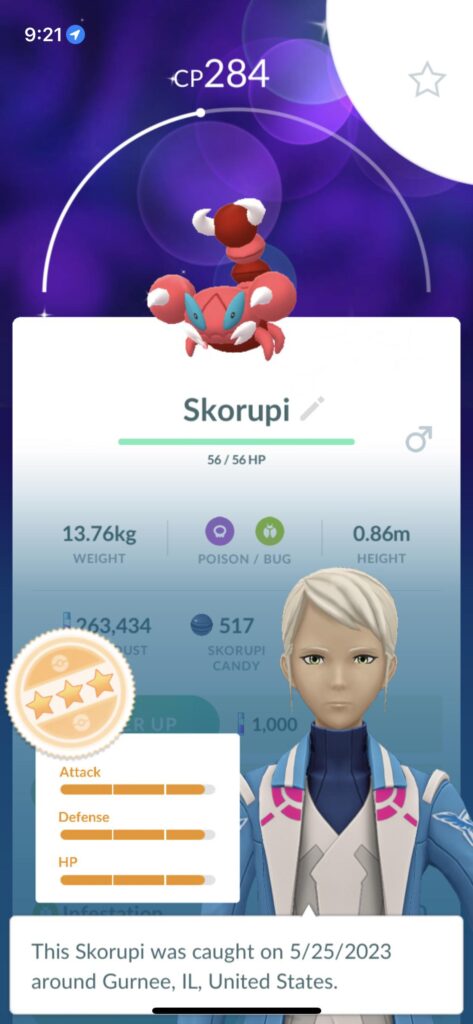 I finally got a shiny skorupi!!!