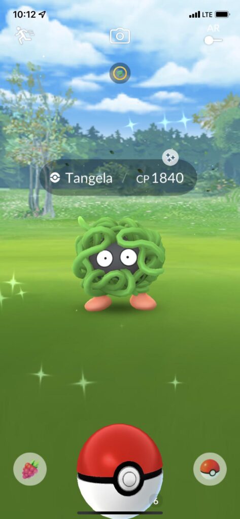caught a shiny tangela on my way to class!