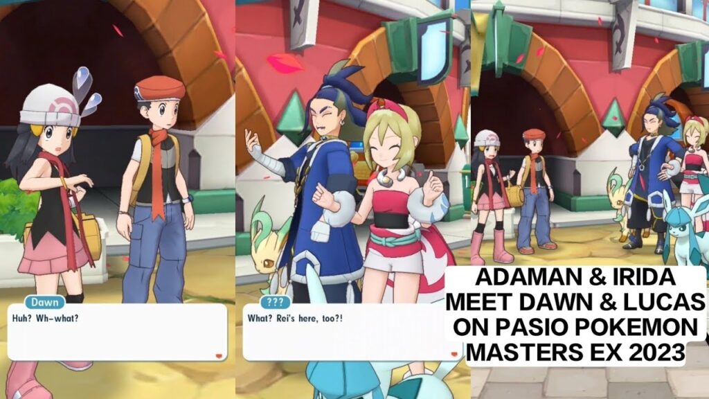 Adaman and Irida From Hisui Come to Present Time & Meet Dawn and Lucas Pokemon Masters EX 2023