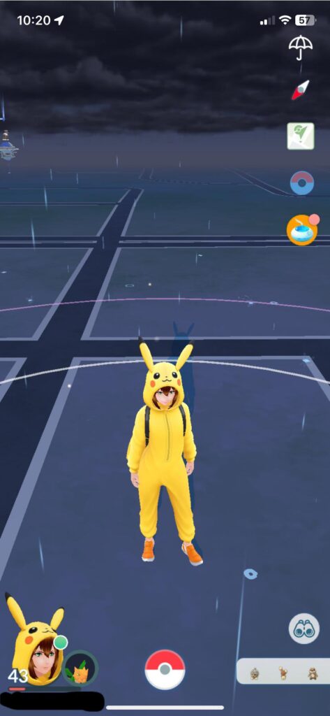 Tried on Pikachu onesie, didn’t purchase it but my character is wearing it.