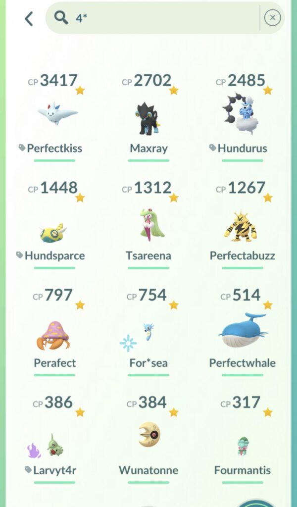 Finally hit a full page of hundos, praise John. Hundo naming is fun