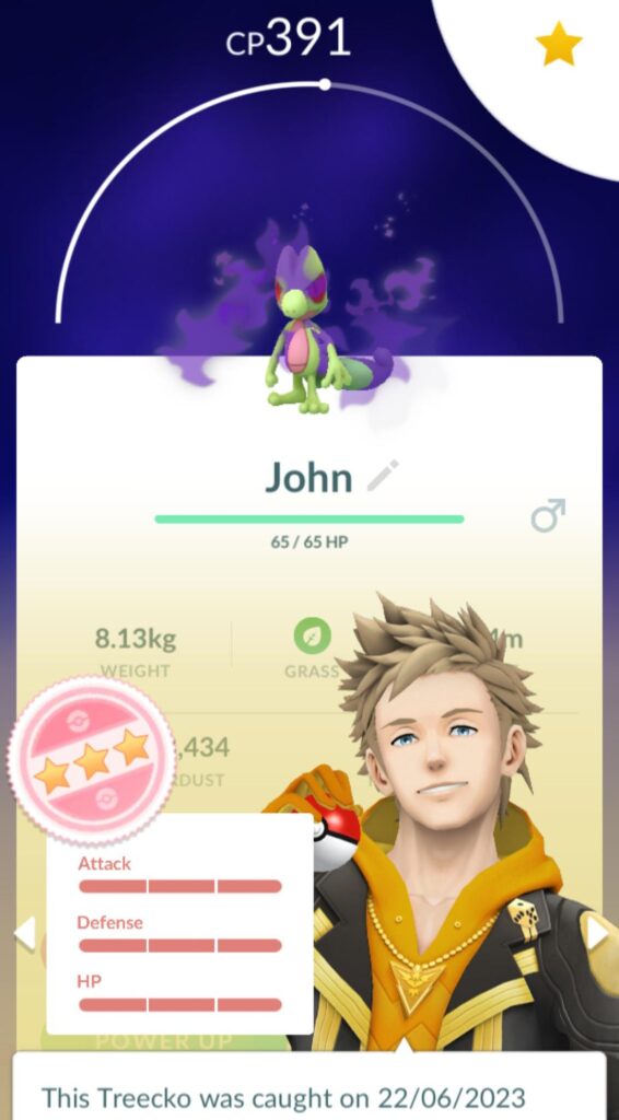 My first ever John 100 iv shadow pokemon John.
