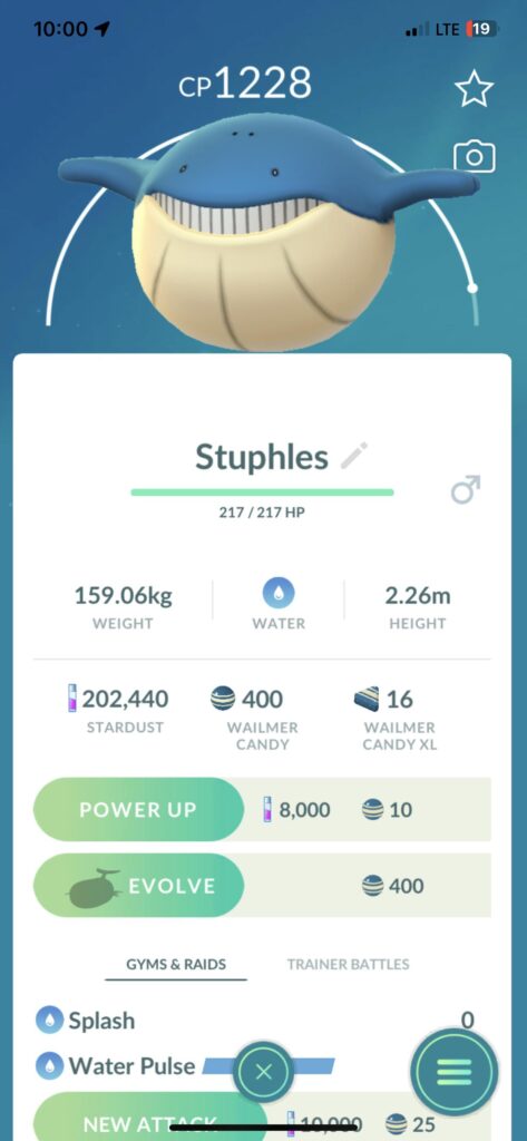 Is there a quest to evolve wailmer of can I let my boy grow