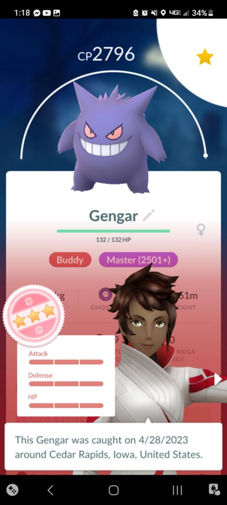Not shiny, shadow, or purified, but this is my pride and joy. Perfect OG Gengar at 4*.