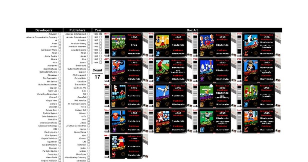 My Retro Nintendo project is complete! I present my filterable visual databases and a bonus 37 Bezels!